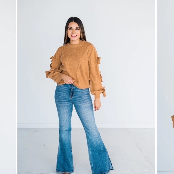 Molly Bracken Bow sleeve cable knit sweater - Picture 5 of 8